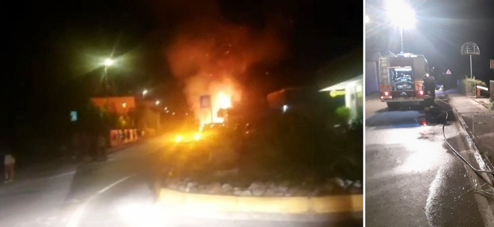 Incendio nella notte a Dro: va a fuoco una siepe